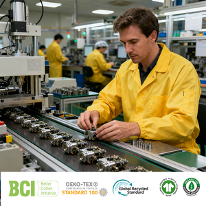 Ronghong BCI Grs OCS chống tĩnh vải 130x70 150Gsm 65 Polyester 35 bông đất phát hành kết thúc và chống tĩnh bảo hộ lao động vải - Product Image 5