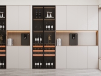 Meuble à vin moderne de style européen en métal avec refroidisseur et présentoir pour la maison, le salon et la cuisine