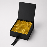 Boîte Cadeau Magnétique de Luxe Personnalisée, en Carton Noir Rigide avec Intérieur Doublé de Satin, Emballage Recyclable en Papier