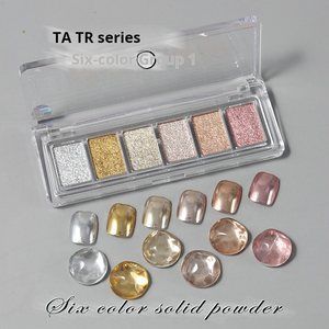 Nueva paleta de polvo de espejo 6 colores Super brillante Bling barro sólido <span class=keywords><strong>uñas</strong></span> pigmento <span class=keywords><strong>fuego</strong></span> ópalo cristal cromo brillo polvo al por mayor - Product Image 2