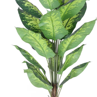 Oh Arts Artificielle Tropique Evergreen Dieffenbachia Feuillage Plante de Bureau 160 cm de Haut en Pot pour Extérieur Intérieur Hôtel Décoration
