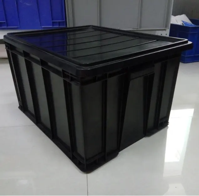 Leenol Anti-static Package ESD Box Black Plastic Bin And Carriage Conductive Container
