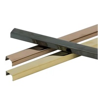 Garniture de carrelage en laiton en U Finition miroir Bande murale décorative en métal Profil en acier inoxydable incurvé en forme de U