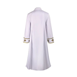 Robe <span class=keywords><strong>de</strong></span> prêtre Jésus, vêtements <span class=keywords><strong>de</strong></span> clergé d'église, polyester, broderie dorée, imprimé, <span class=keywords><strong>soutane</strong></span>, costume, chœur, robe maxi, liturgique, pasteur - Product Image 3
