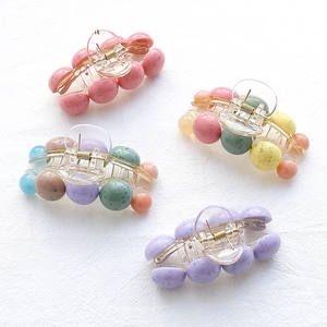 Fermagli per Capelli Sexy Fatti a Mano con Perline Colorate Pastello per Donne, Accessori per Feste in Nylon Ecologico, Alta Qualità, Effetto Sfumato - Product Image 1