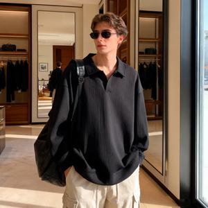 Camiseta TKAN420D Personalizada para Hombre, Estilo Casual, 100% Algodón, Tejido de Punto, Cuello Polo, Corte Holgado, Hombros Caídos - Product Image 1