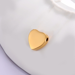 판다홀 4개 316L 스테인리스 스틸 참 골든 하트 유골함 재가 참 장식 팔찌용 - Product Image 1