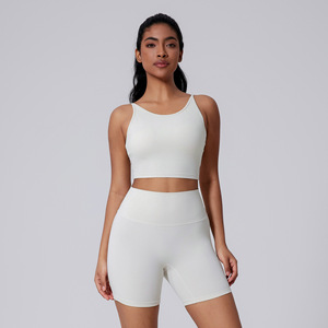 Di alta qualità da donna 2 pezzi di colore solido nudo attivo Yoga Set palestra ad alta intensità sport flessibilità forma il corpo Yoga abbigliamento - Product Image 6