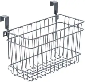 Over the Cabinet Door Organizer or Wall Mountable Deep Storage Basket for Kitchen, Bathroom Essentials, Household Items
