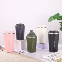 380ml Mug Kopi Perjalanan Vakum Isolasi Stainless Steel dengan Logo Kustom, Botol Air Ramah Lingkungan untuk Hadiah Bisnis Kantor