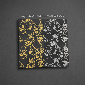 Azulejos de cerámica de diseño para pared, acabado dorado y plateado de alto brillo, 30x60 para decoración interior pulida para exteriores, tercera Pared de cocción - Product Image 5