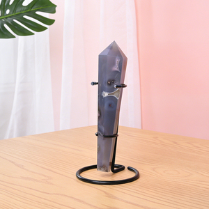 Cristal spirituel poli en gros, pointe de cristal artisanale, agate fleur de cerisier, sceptre pour la décoration intérieure - Product Image 5