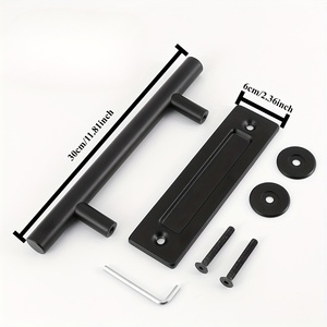 Poignée de porte coulissante invisible encastrée double face, noir mat, 11,81 pouces, <span class=keywords><strong>en</strong></span> alliage de zinc robuste <span class=keywords><strong>pour</strong></span> portail et placard - Product Image 2