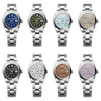 Luxuriöse Damen-Automatikuhren aus Edelstahl mit Saphirglas, Zeiger-Chronograph, Gangreserveanzeige und 20mm Armband, Anpassbar