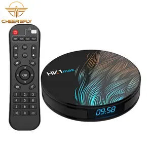 Cheersfly caixa de tv smart hk1max, 4gb de ram, 128gb de rom, android 10.0, hd 4k, 2.4g/5g, wifi duplo, decodificação h.265, conjunto superior: hk1max 4d