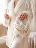 Pantoufles personnalisées en gros pour demoiselles d'honneur, cadeaux de mariage sur mesure, pantoufles moelleuses croisées pour invités