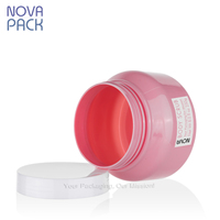 Pots d'argile pour cire d'épaule ronde de 250ml PET PCR contenant de lotion pour gommage au beurre de corps pots en plastique rose de 8oz avec couvercles blancs