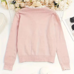 Cardigan élégant pour <span class=keywords><strong>femme</strong></span> à devant ouvert, <span class=keywords><strong>rose</strong></span> <span class=keywords><strong>pastel</strong></span> doux, léger, avec bordure en dentelle, pièce superposable semi-transparente pour le printemps/été/automne - Product Image 3