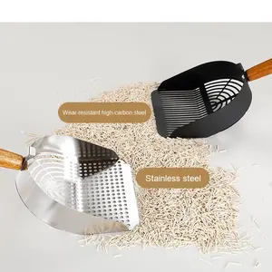 Pá de Areia para Gato Clássica em Aço Inoxidável Ecológica Modelo AA078, Lavável, Suprimentos de Limpeza para Animais de Estimação, Descarte de Resíduos com Furos Finos - Product Image 2