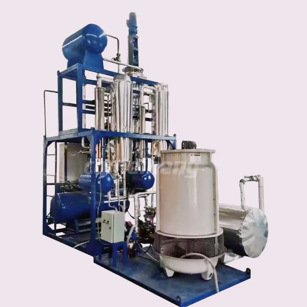 Tecnologia avançada de destilação: Máquina de evaporação por película fina para converter óleo residual em óleo base