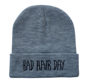 Excellenn <span class=keywords><strong>Bonnet</strong></span> ajustable en acrylique pour <span class=keywords><strong>homme</strong></span>, style Hip-hop Europe-Amérique, <span class=keywords><strong>avec</strong></span> broderie jacquard 'Bad Hair Day' - Product Image 5