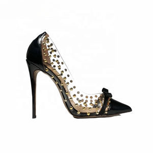 <span class=keywords><strong>Scarpe</strong></span> da <span class=keywords><strong>donna</strong></span> con tacco alto Sexy a punta di grandi dimensioni personalizzate all'ingrosso in PVC con borchie <span class=keywords><strong>scarpe</strong></span> da festa tacchi a spillo - Product Image 4