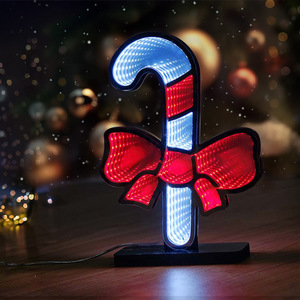 Décorations de Noël Halloween 3d Miroir Lumières <span class=keywords><strong>Abyss</strong></span> Miroir Led Lumières Home Deco Santa Infinity Miroir Lumière avec Support - Product Image 5