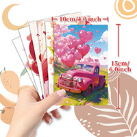Cartes de vœux de la Saint-Valentin en gros, cartes décoratives murales en forme de cœur rose dessinées à la main avec message personnalisable
