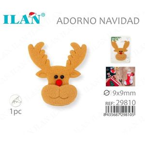 Ornamento Natalizio a Forma di Testa di Cervo 9x9mm, Decorazione Festiva - Product Image 3
