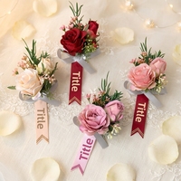 Nieuwe collectie Europese stijl bruiloft bruid bruidegom getuige bruidsmeisje vader moeder heldere bloemen lint band etiquette corsage