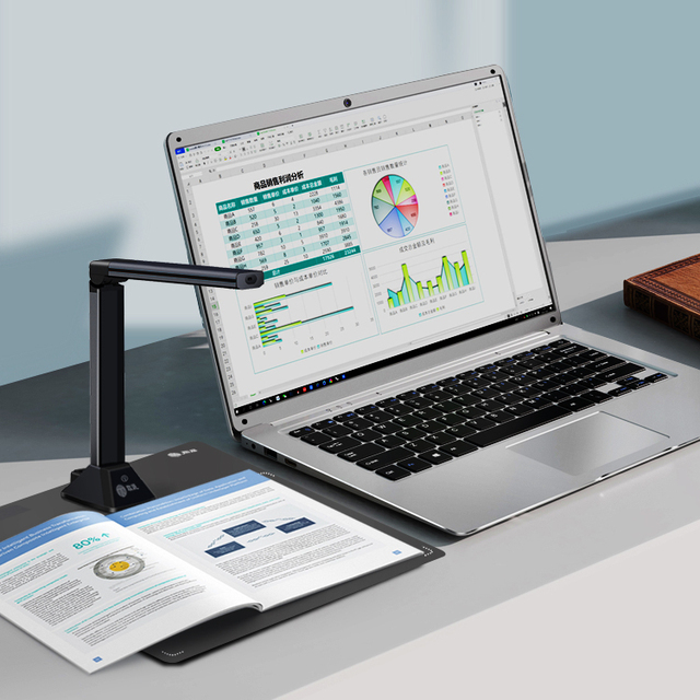 Portable A3 USB Book Passport Camera Desktop Education Visualizer Document Scanner with OCR Recognition in Stock