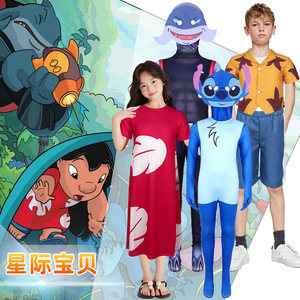 Conjunto de Disfraz de Lilo & Stitch para Niños, Mono Unisex, Traje de Personaje de Disney para Representaciones Escénicas - Product Image 1