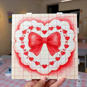 Tablero de pintura de diamantes de plástico hecho a mano, 14x14 cm, para herramientas de manualidades del día de San Valentín - Product Image 1
