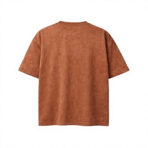 T-shirt décontracté surdimensionné pour homme, couleur unie, style vintage, délavé à l'acide, 100 % coton, manches courtes, anti-plis, respirant - Product Image 6