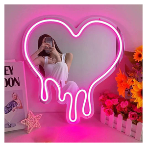 Nhà máy chuyên nghiệp dropshipping màu hồng cho giá rẻ cô dâu neon ánh sáng dấu hiệu trang trí LED Tường gương thiết kế hiện đại USB sạc - Product Image 1