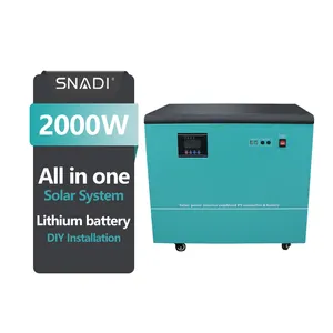 Lifepo4 Batterie eingebaut 2000 Watt 2kva 48V 220V Tragbarer Solarstrom generator Solarmodule Reines Sinus-Speichers ystem SNADI