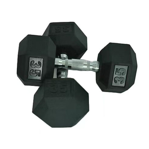 Powerman-<span class=keywords><strong>Mancuernas</strong></span> de goma de hierro fundido para gimnasio, <span class=keywords><strong>Mancuernas</strong></span> hexagonales para entrenamiento de fuerza física, 20kg, 40kg, 45 libras, venta al por mayor - Product Image 3