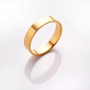 Jane Eyre clásico europeo y americano diseño Simple Acero inoxidable boda pareja anillo 4 mm avión oro titanio acero anillos - Product Image 1