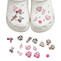 Breloques de chaussures personnalisées en caoutchouc rose écologique, couleur et taille sur mesure, vente en gros, accessoires pour sabots et pantoufles pour femmes
