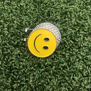 Metal Ball Markers Ready To Ship Complete Cheap Women Golf Accessories Wholesale Bulk Smile Face Metal Ball Golf Marker