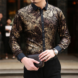 Vestido <span class=keywords><strong>de</strong></span> negocios personalizado <span class=keywords><strong>para</strong></span> <span class=keywords><strong>hombre</strong></span>, <span class=keywords><strong>camisa</strong></span> <span class=keywords><strong>de</strong></span> seda informal con estampado <span class=keywords><strong>de</strong></span> flores - Product Image 2