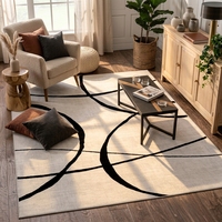 Tapis modernes en polyester pelucheux, fabriqués à la machine, avec envers en latex, pour salon et usage domestique