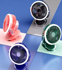 مروحة تبريد محمولة تعمل باللمس كلاسيكية مناسبة لسطح المكتب أثناء التخييم مروحة تخييم مع شحن بطارية USB صغيرة مروحة عربة أطفال بإضاءة 3 في 1 - Product Image 5