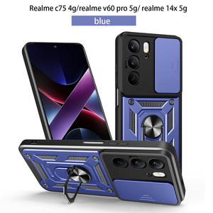 Fuerte succión TPU + PC soporte de anillo magnético funda de humo para Realme C75 4G/V60 <span class=keywords><strong>Pro</strong></span> 5G/14X 5G funda de teléfono ventana deslizante a prueba de golpes - Product Image 6