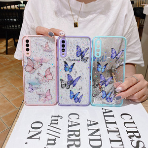 Custodia protettiva antiurto in TPU + PC trasparente con motivo a farfalla trasparente di lusso per Samsung S21 Ultra <span class=keywords><strong>A72</strong></span> - Product Image 1