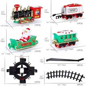 Tren <span class=keywords><strong>de</strong></span> juguete <span class=keywords><strong>de</strong></span> Navidad para niños con sonido y luz, pista <span class=keywords><strong>de</strong></span> coche eléctrico y 360 <span class=keywords><strong>de</strong></span> rotación, juguete colgante, ferrocarril en árbol <span class=keywords><strong>de</strong></span> Navidad hecho <span class=keywords><strong>de</strong></span> plástico - Product Image 2
