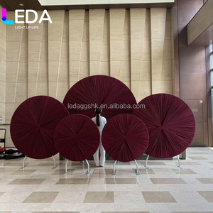 LEDA Round Arch <b>Frame</b> Tension Fabric Drapery Elegant Wedding Semicircle Backdrop Decoration Fan Shaped Backdrop Arch for Wedding - Product Image 1