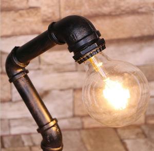 European Retro Industrial Design <strong>Table</strong> <strong>Lamp</strong> Iron Art Bronze with Water Pipe <strong>for</strong> Cafe Bedroom E14 Ac Power Supply Metal <strong>Shade</strong> - Product Image 5