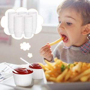 White Treated Paper Souffle Portion <b>Cups</b> for Measuring, Sauce, Samples, Jello Shots,Harvest Paper - Product Image 2