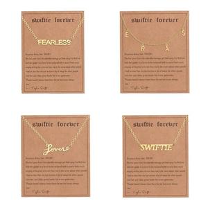 Álbum Música Inspirado Palabras <span class=keywords><strong>Taylor</strong></span> Swiftie Fans Collar de Amistad de acero inoxidable para niñas - Product Image 2